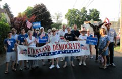 Kirkland Democrats marching in the Town of Kirkland 4th of July parade