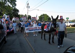 Kirkland Democrats marching in the Town of Kirkland 4th of July parade